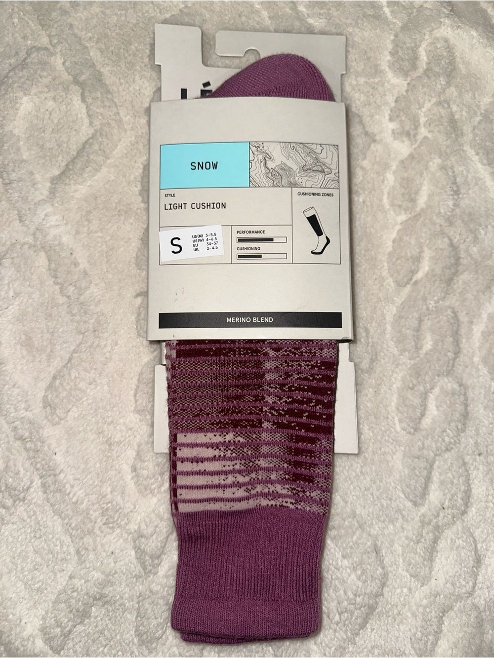 Le Bent S Flowering Gum Pink Burgundy Squall Light Cushion Over Calf Snow Sock — image 7 of 8